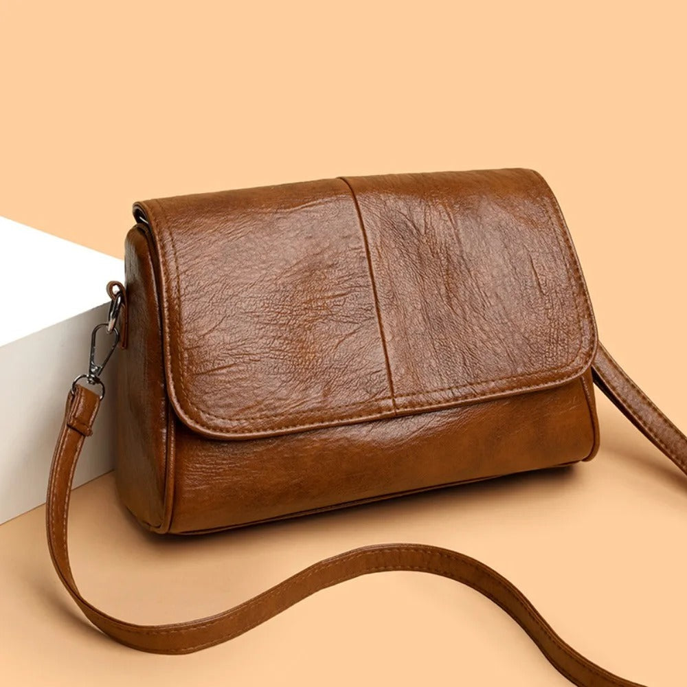 Luxury Leather Crossbody Bag - Black