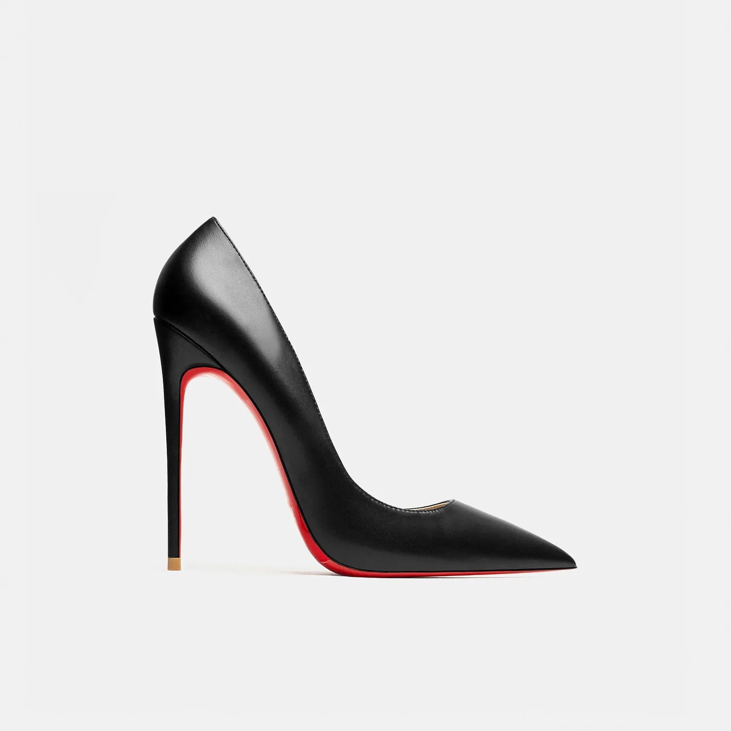Luxury Red Sole Pointed Toe Stiletto Pumps - Beige