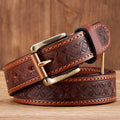 Elegant Retro Leather Strap Belt in Khaki Brown