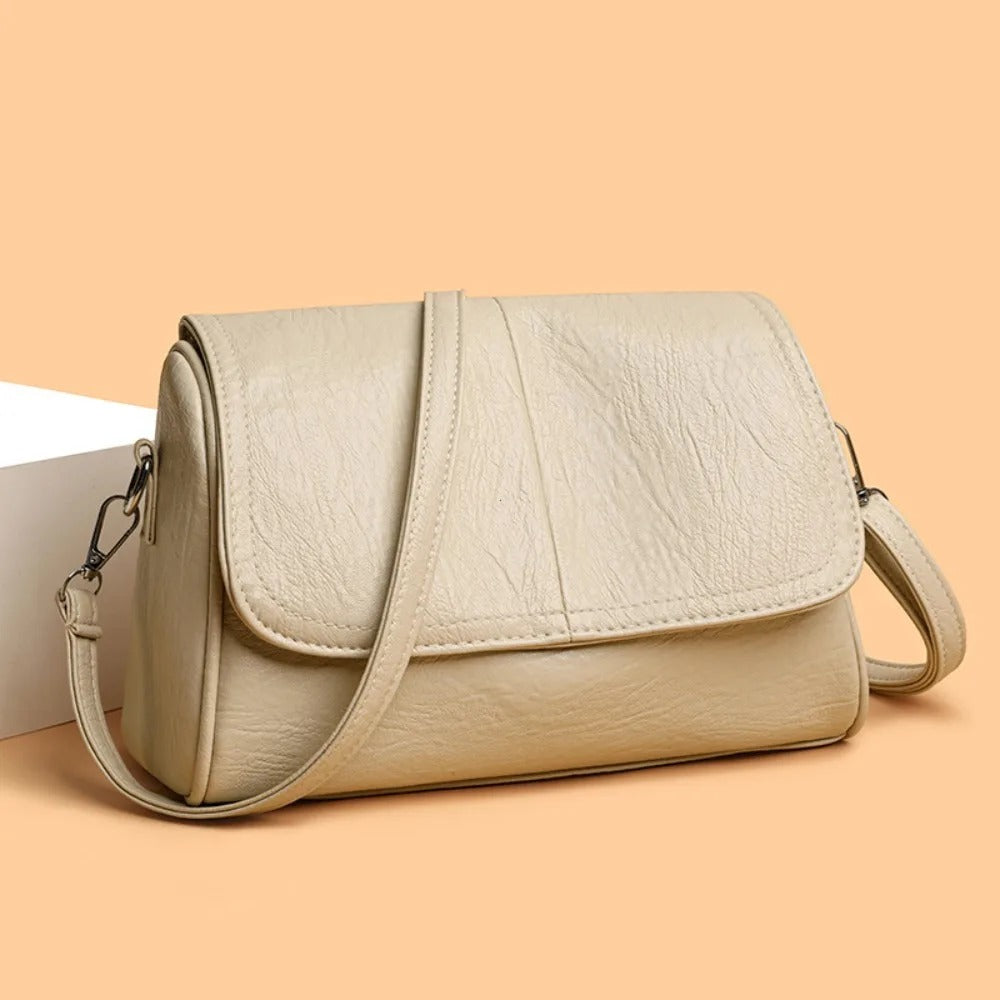 Luxury Leather Crossbody Bag - Black