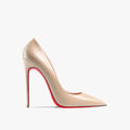Luxury Red Sole Pointed Toe Stiletto Pumps - Beige