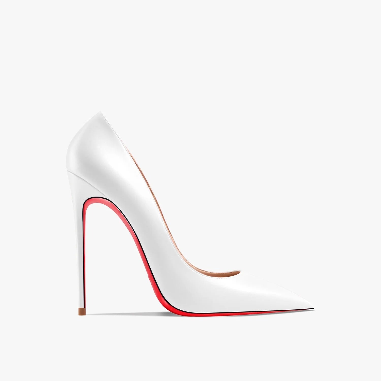 Luxury Red Sole Pointed Toe Stiletto Pumps - OffWhite